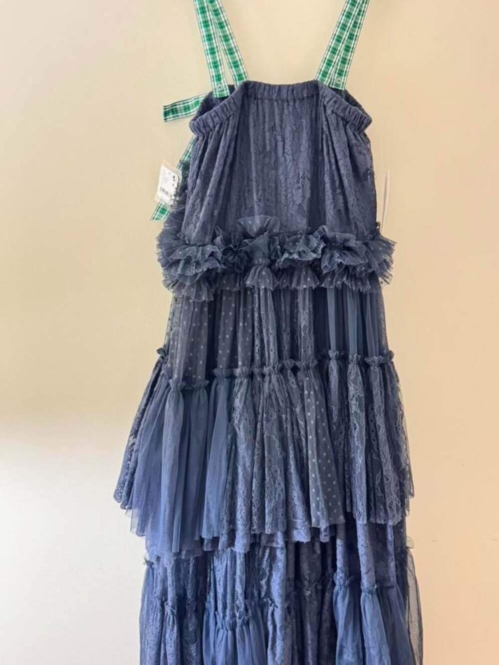 Free People Isabel Midi Lace Dress Navy Combo Size Medium (M) NWOT - Picture 3 of 6